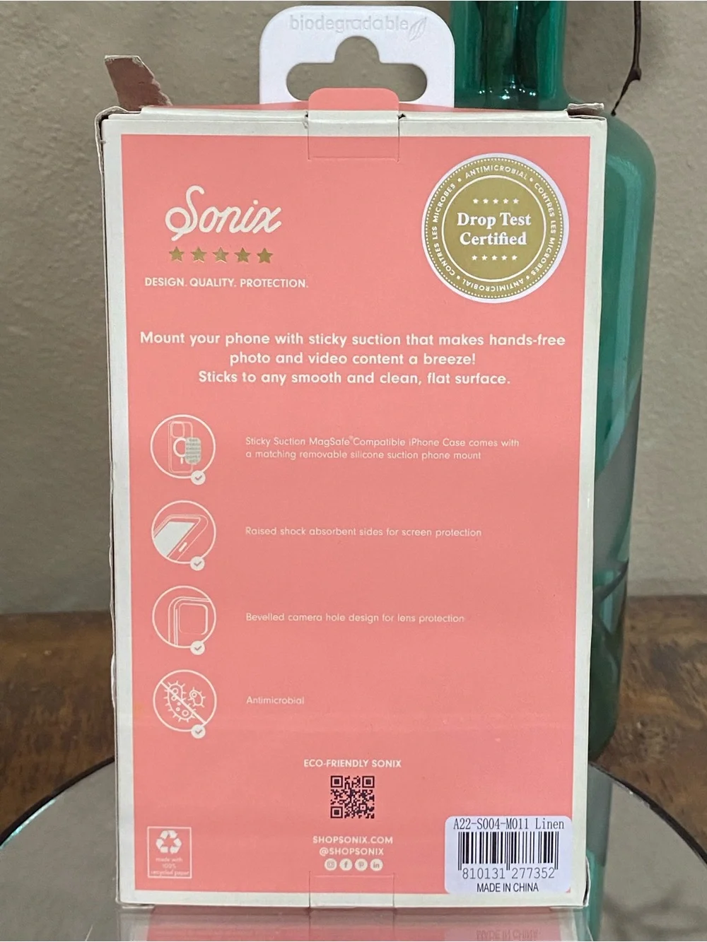 Sonix Cream Suction Phone Case for iPhone 26, Pop Grip, MagSafe Compatible, new!